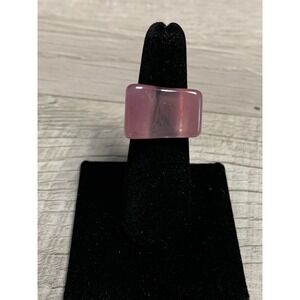 Colorful Acrylic Ring - Transparent Resin Geometric Rose Square Irregular Ring